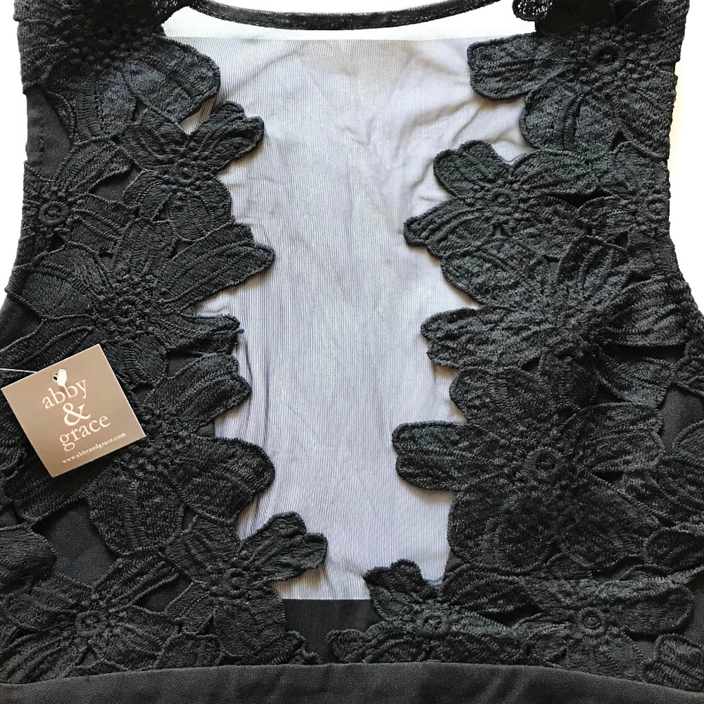 SALE | Little Black Dress w/ Sheer Floral Detail - Picture 6 of 6